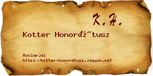 Kotter Honorátusz névjegykártya